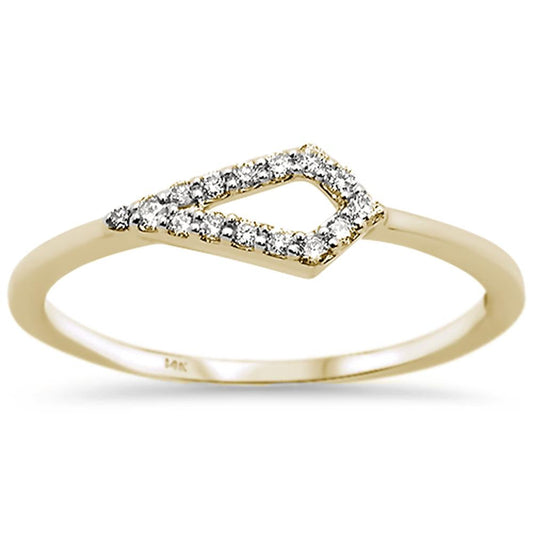 Muse Jewelry .10ct 14k Yellow Gold Diamond Trendy Ring Size 6.5