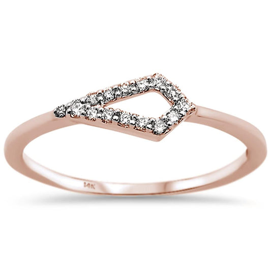 Muse Jewelry .10ct 14k Rose Gold Diamond Trendy Ring Size 6.5