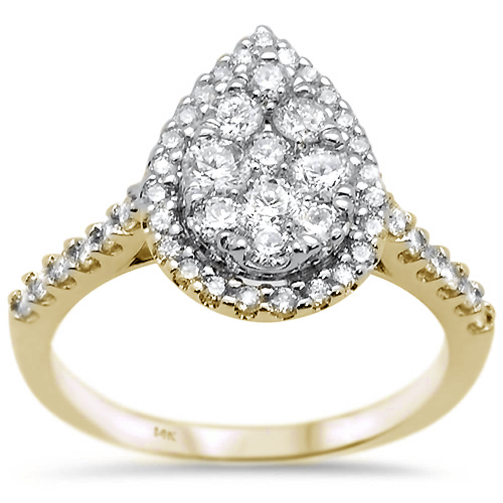 Muse Jewelry 1.03ct 14k Yellow Gold Pear Cut Diamond Engagement Wedding Ring Size 6.5