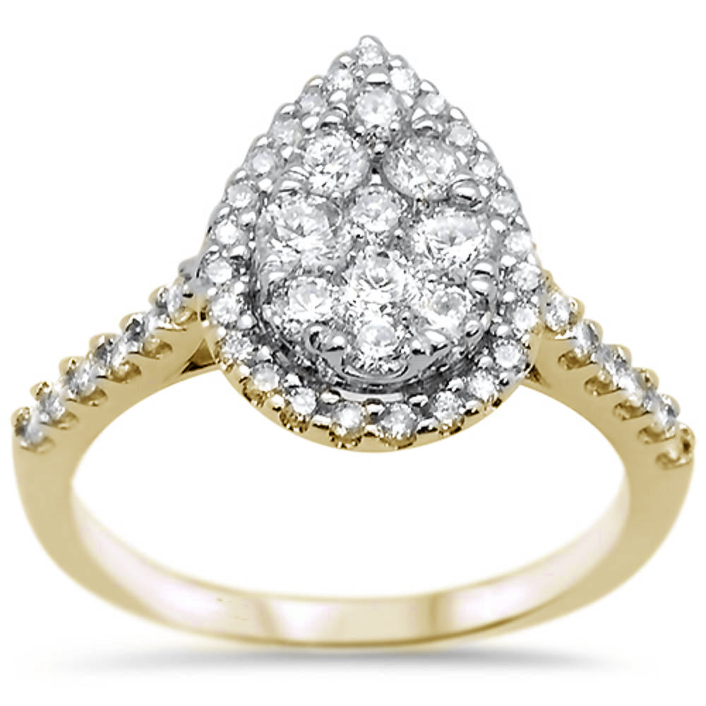 Muse Jewelry .98ct 10k Yellow Gold Pear Cut Diamond Engagement Wedding Ring Size 6.5