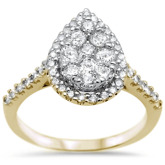 Muse Jewelry .98ct 10k Yellow Gold Pear Cut Diamond Engagement Wedding Ring Size 6.5