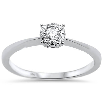 Muse Jewelry .15ct 14k White Gold Diamond Solitaire Promise Engagement Rinze 6.5