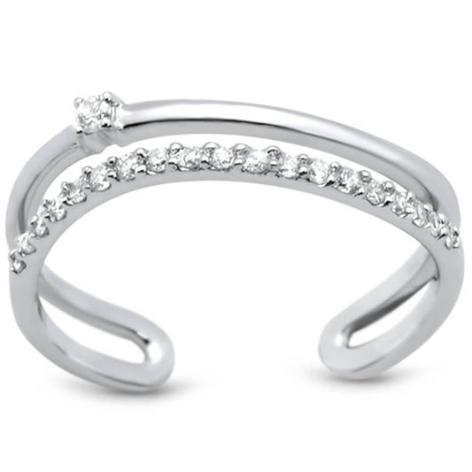 Muse Jewelry .17ct 14k White Gold Open Midi Fashion Diamond Rinze 6.5