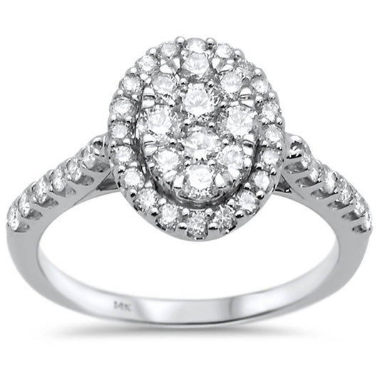 Muse Jewelry .96ct 14k White Gold Oval Diamond Ring Size 6.5