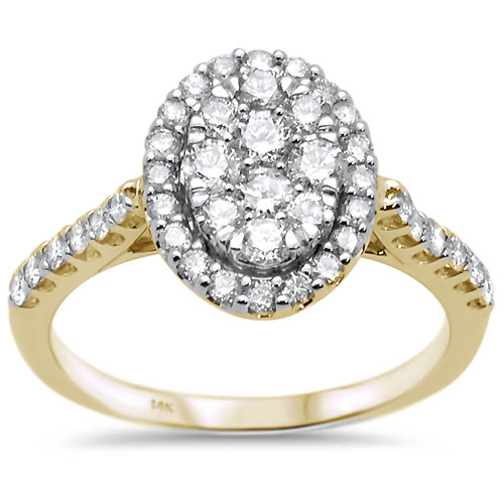 Muse Jewelry .98ct 14k Yellow Gold Oval Diamond Ring size 6.5