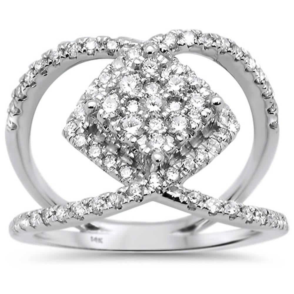 Muse Jewelry .97ct 14k White Gold Modern Statement Diamond Rinze 6.5