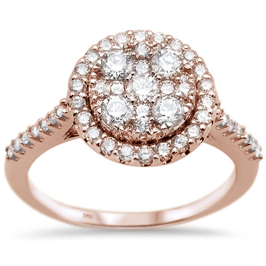 Muse Jewelry .92ct 14KT Rose Gold Round Engagement Diamond Ring Size 6.5