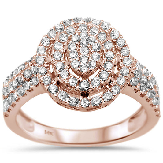 Muse Jewelry .97ct 14k Rose Gold Round Diamond Engagement Rinze 6.5