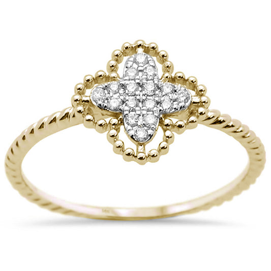 Muse Jewelry .09CT G SI 14KT Yellow Gold Diamond Flower Trendy Diamond Ring Size 6.5