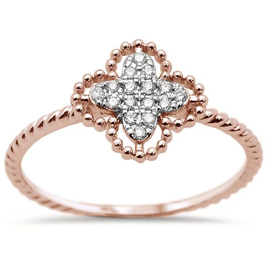 Muse Jewelry .09ct G SI 14K Rose Gold Diamond Clover Ring Size 6.5