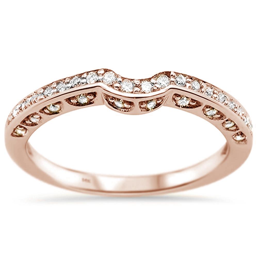 Muse Jewelry .22ct 14k Rose Gold Diamond Curved Accent Anniversary Wedding Band Ring