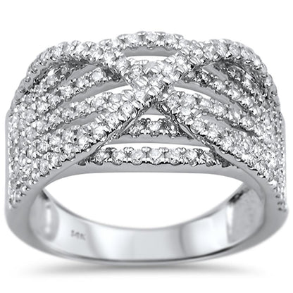 Muse Jewelry 1.02ct 14k White Gold Diamond Statement Band Ring Size 6.5