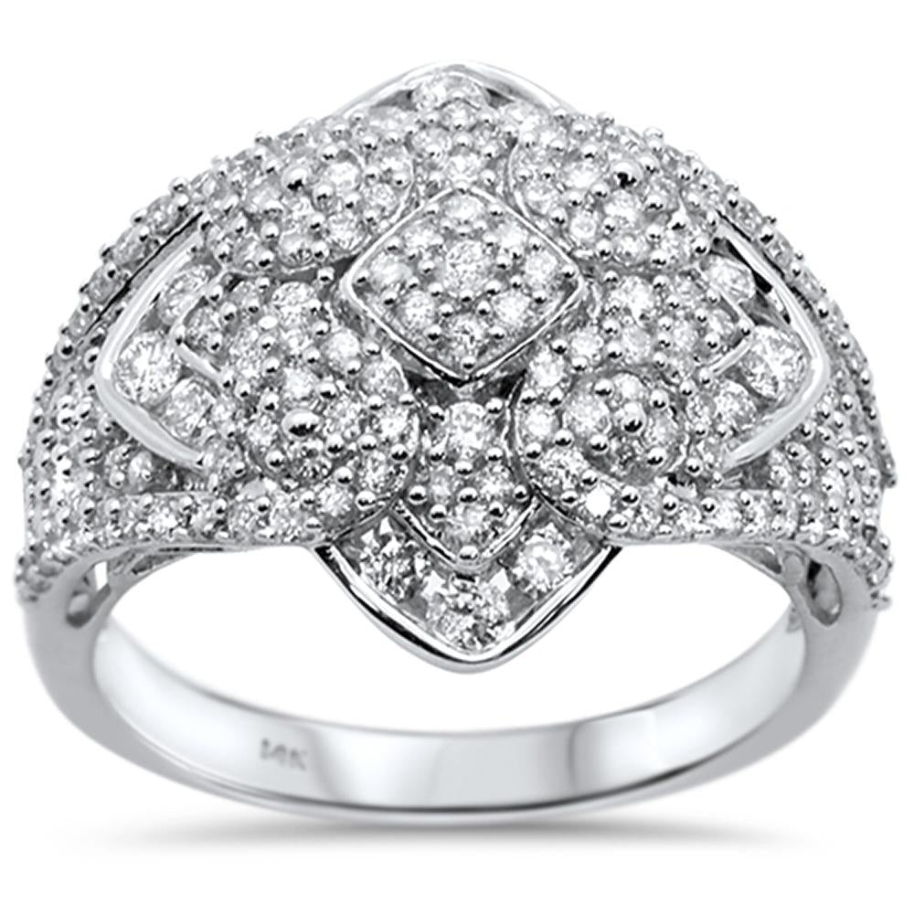 Muse Jewelry 1.02ct 14k White Gold Antique Filigree Statement Diamond Ring Size 6.5