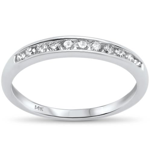 Muse Jewelry .24ct 14k White Gold Round Diamond Channel Set Wedding Band Ring