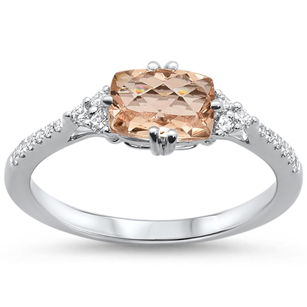 Muse Jewelry 1.03cts 14k White gold Cushion Morganite & Diamond Ring Size 6.5