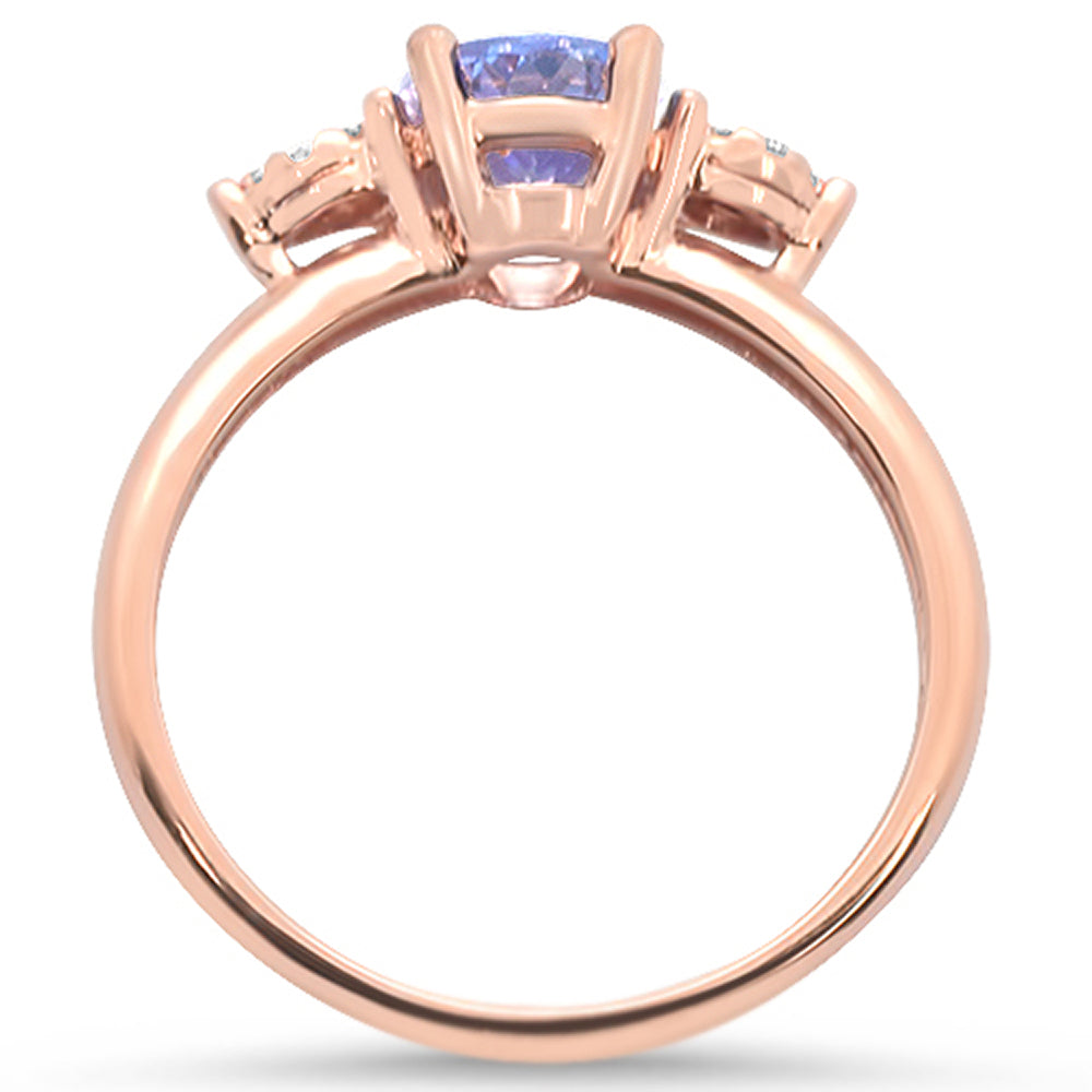 Muse Jewelry 1.37cts 10k Rose Gold Oval Tanzanite & Diamond Ring Size 6.5