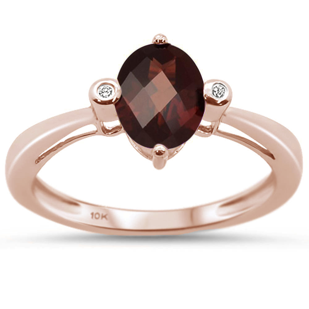Muse Jewelry 1.31cts 10k Rose Gold Oval Shape Smokey Topaz & Diamond Ring Size 6.5