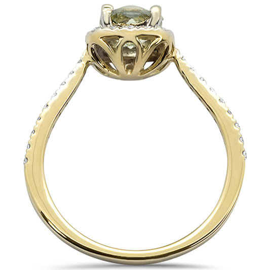 Muse Jewelry 1.09cts 10k Yellow Gold Cushion Green Amethyst Diamond Ring Size 6.5