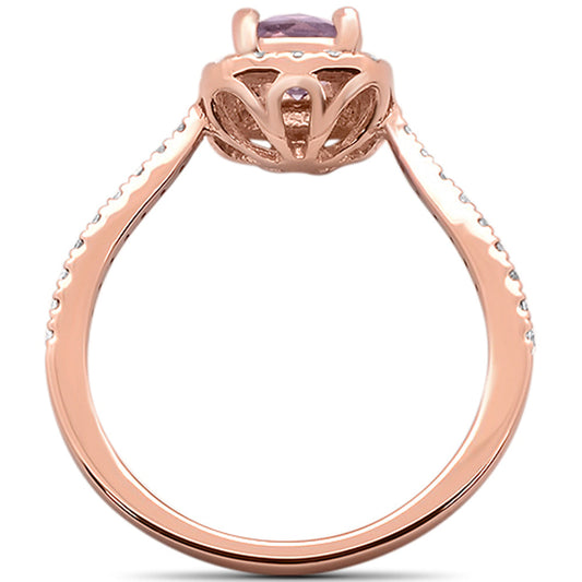 Muse Jewelry 0.75cts 10k Rose Gold Cushion Pink Amethyst Diamond Ring Size 6.5