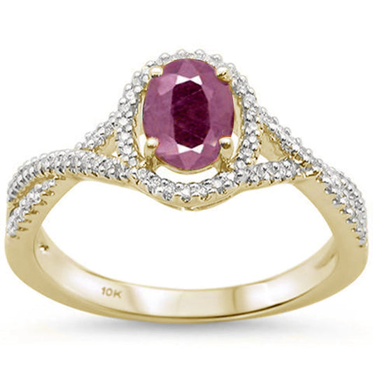 Muse Jewelry 0.93ct 10K Yellow Gold Ruby & Diamond Ring Size 6.5