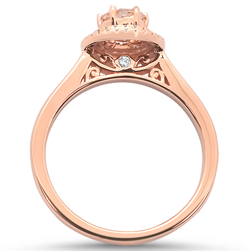 Muse Jewelry 0.44cts 10k Rose Gold Round Morganite & Diamond Ring Size 6.5