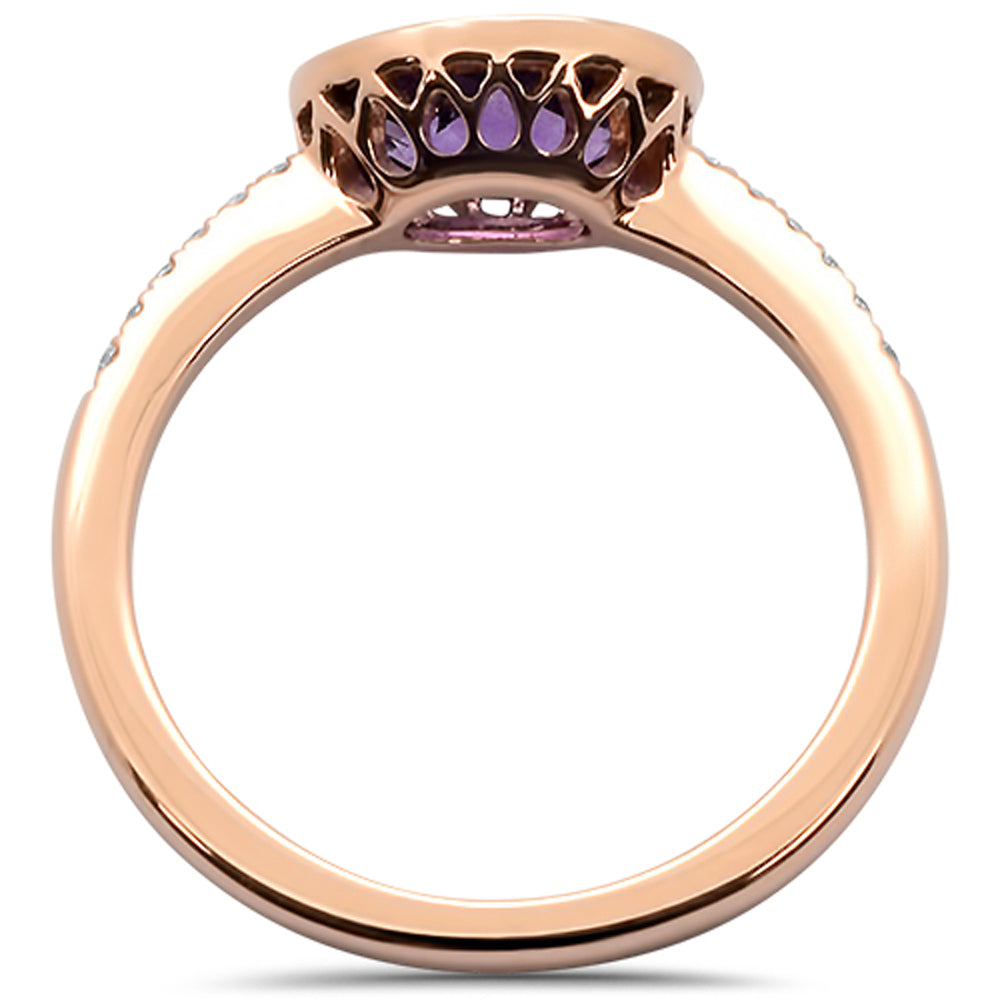 Muse Jewelry 1.11cts 14k Rose Gold Oval Amethyst Diamond Ring Size 6.5