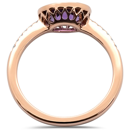 Muse Jewelry 1.11cts 14k Rose Gold Oval Amethyst Diamond Ring Size 6.5