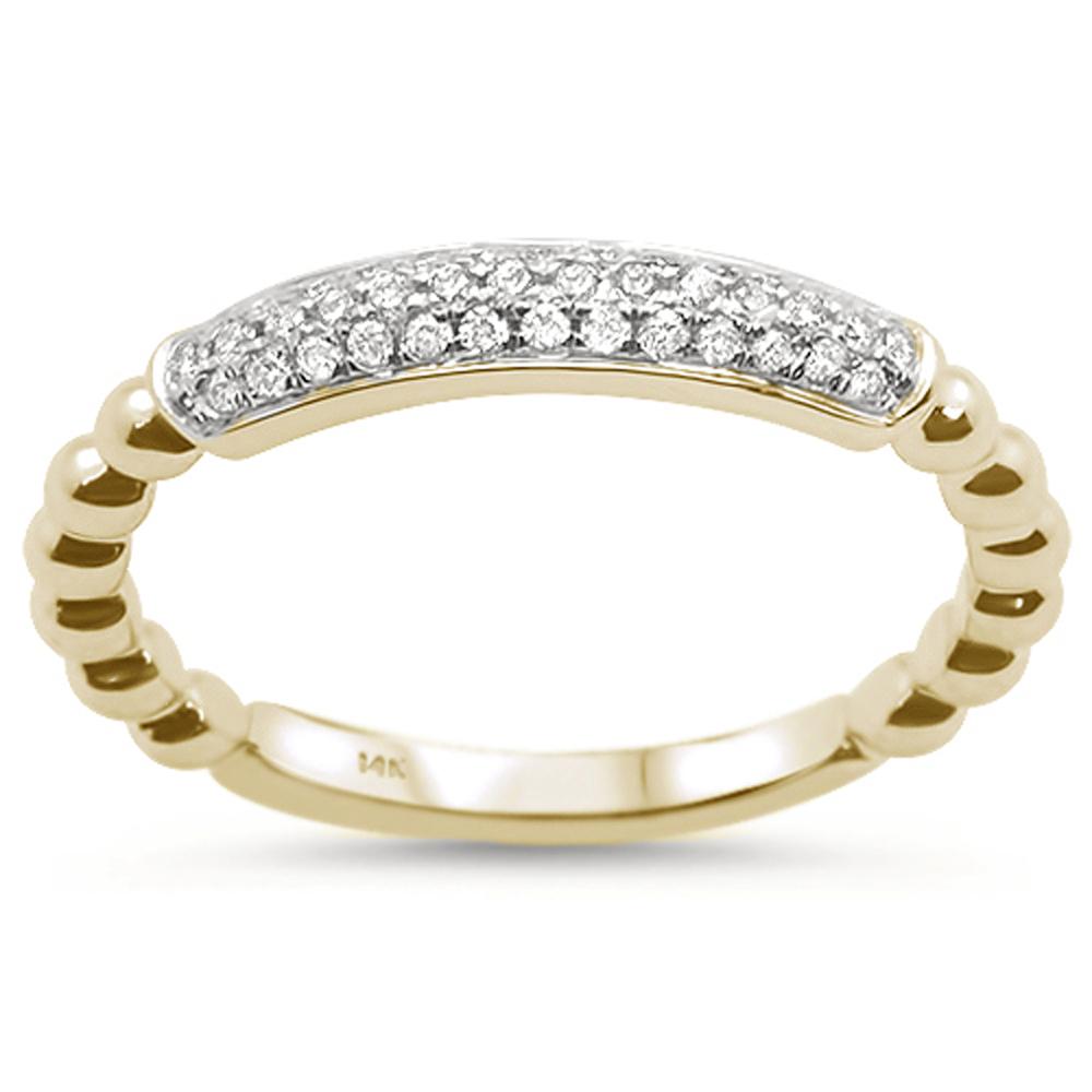 Muse Jewelry .15ct 14k Yellow Gold Diamond Stackable Wedding Trendy Band Size 6.5