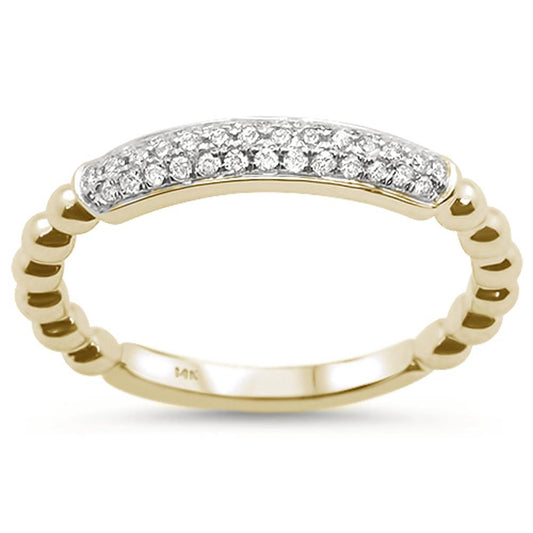 Muse Jewelry .15ct 14k Yellow Gold Diamond Stackable Wedding Trendy Band Size 6.5