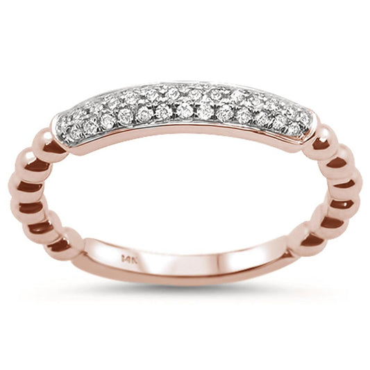 Muse Jewelry .17ct 14k Rose Gold Diamond Stackable Wedding Trendy Band Size 6.5