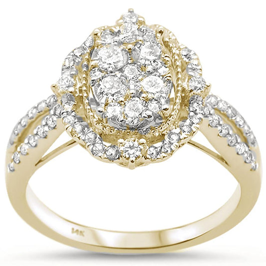 Muse Jewelry .92ct 14k Yellow Gold Oval Shape Diamond Engagement Ring Size 6.5