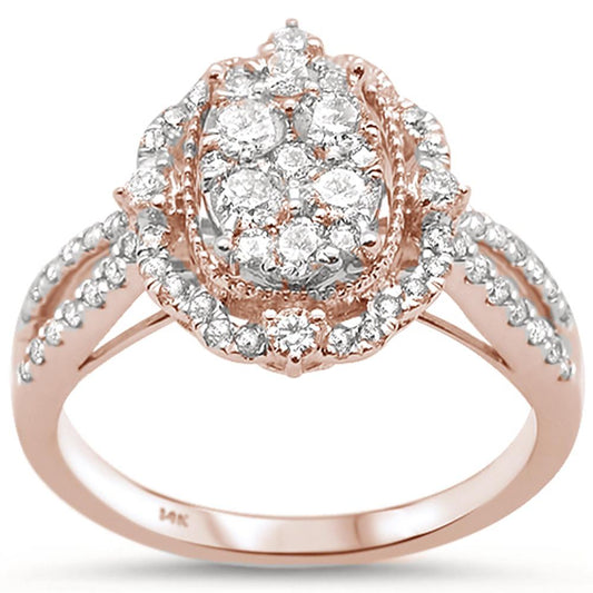 Muse Jewelry .90ct 14k Rose Gold Oval Shape Diamond Engagement Ring Size 6.5