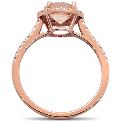 Muse Jewelry 1.37cts 10k Rose Gold Round Morganite & Diamond Ring