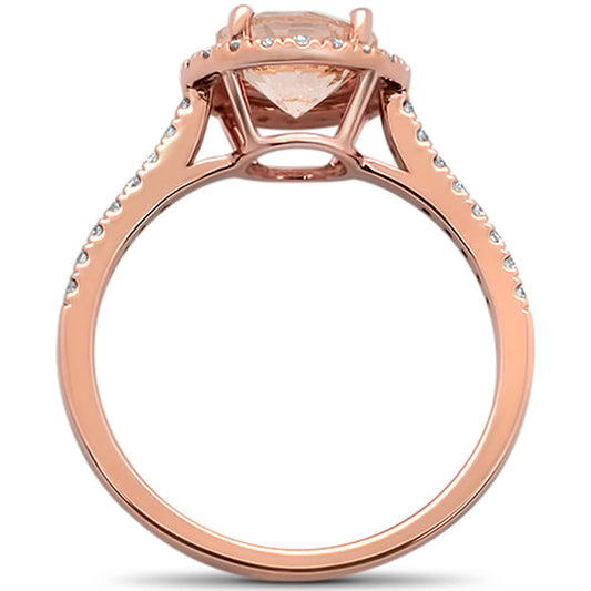 Muse Jewelry 1.37cts 10k Rose Gold Round Morganite & Diamond Ring