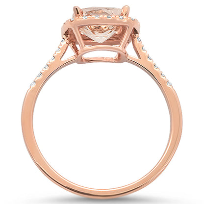 Muse Jewelry 1.35cts 10k Rose Gold Cushion Morganite & Diamond Ring