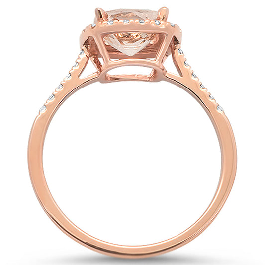Muse Jewelry 1.35cts 10k Rose Gold Cushion Morganite & Diamond Ring