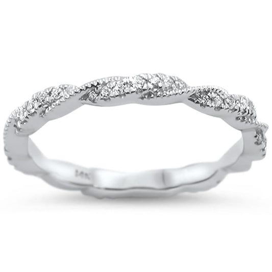 Muse Jewelry .27cts 14k White Gold Diamond Ring Size 6.5