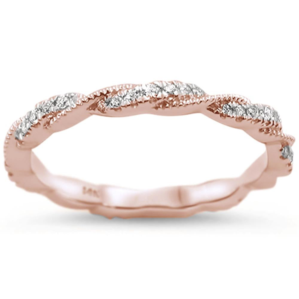 Muse Jewelry .27cts 14k Rose Gold Diamond Ring Size 6.5