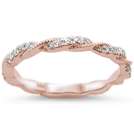 Muse Jewelry .27cts 14k Rose Gold Diamond Ring Size 6.5