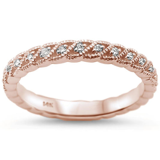 Muse Jewelry .26cts 14k Rose Gold Diamond Ring Size 6.5