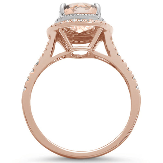Muse Jewelry 2.08ct 10k Two Tone Gold Oval Morganite & Diamond Ring