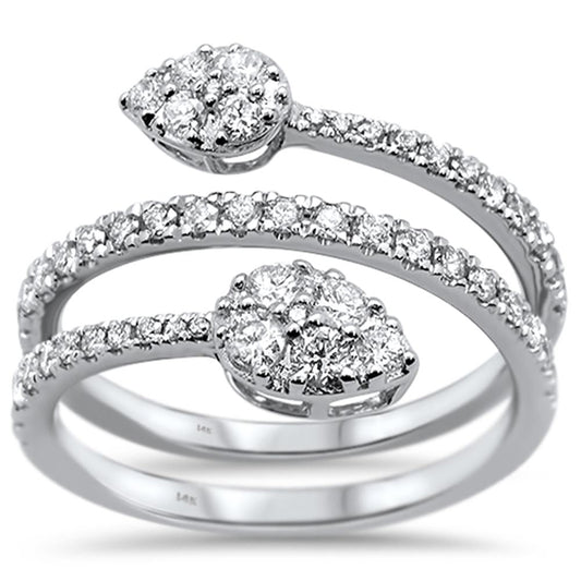 Muse Jewelry .72ct 14k White Gold Wrap Around Fashion Diamond Ring Size 6.5