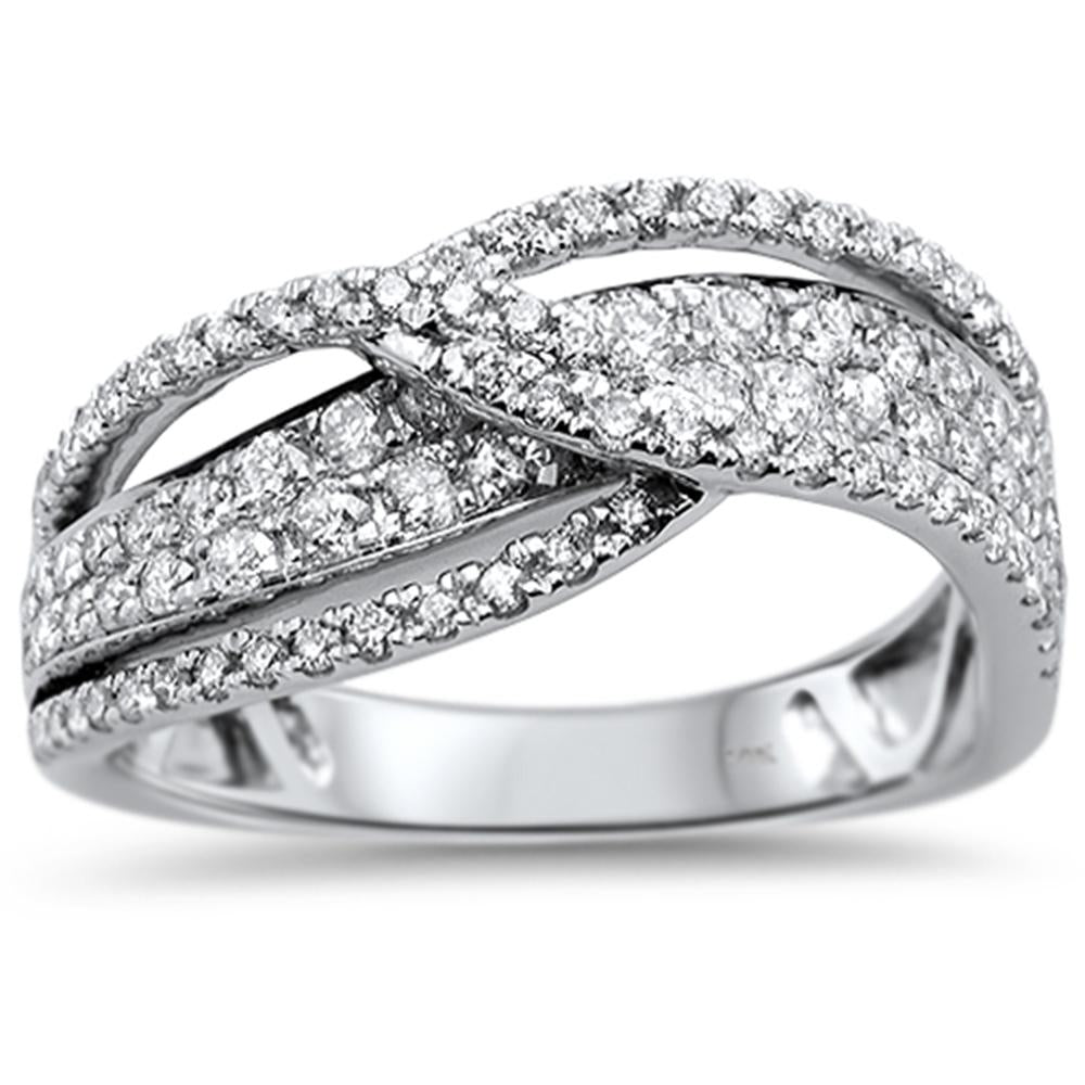 Muse Jewelry .86ct 14k White Gold Diamond Fashion Band Ring Size 6.5