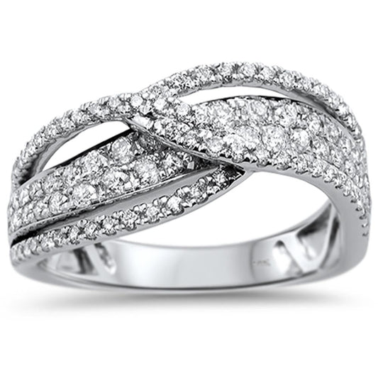 Muse Jewelry .86ct 14k White Gold Diamond Fashion Band Ring Size 6.5