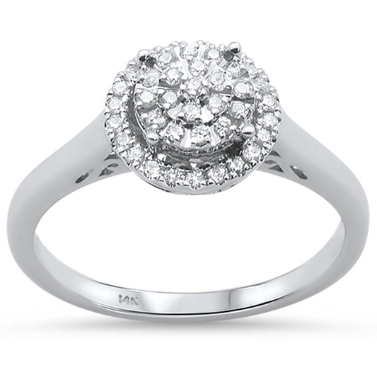 Muse Jewelry .20ct 14KT White Gold Round Diamond Engagement Ring Size 6.5