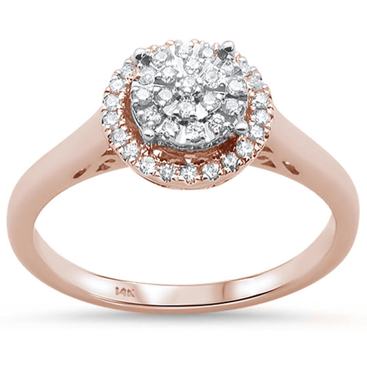 Muse Jewelry .20ct 14KT Rose Gold Round Diamond Engagement Ring Size 6.5