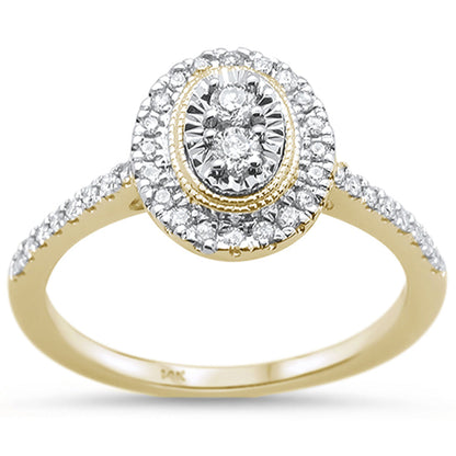 Muse Jewelry .32ct 14KT Yellow Gold Oval Diamond Engagement Ring Size 6.5