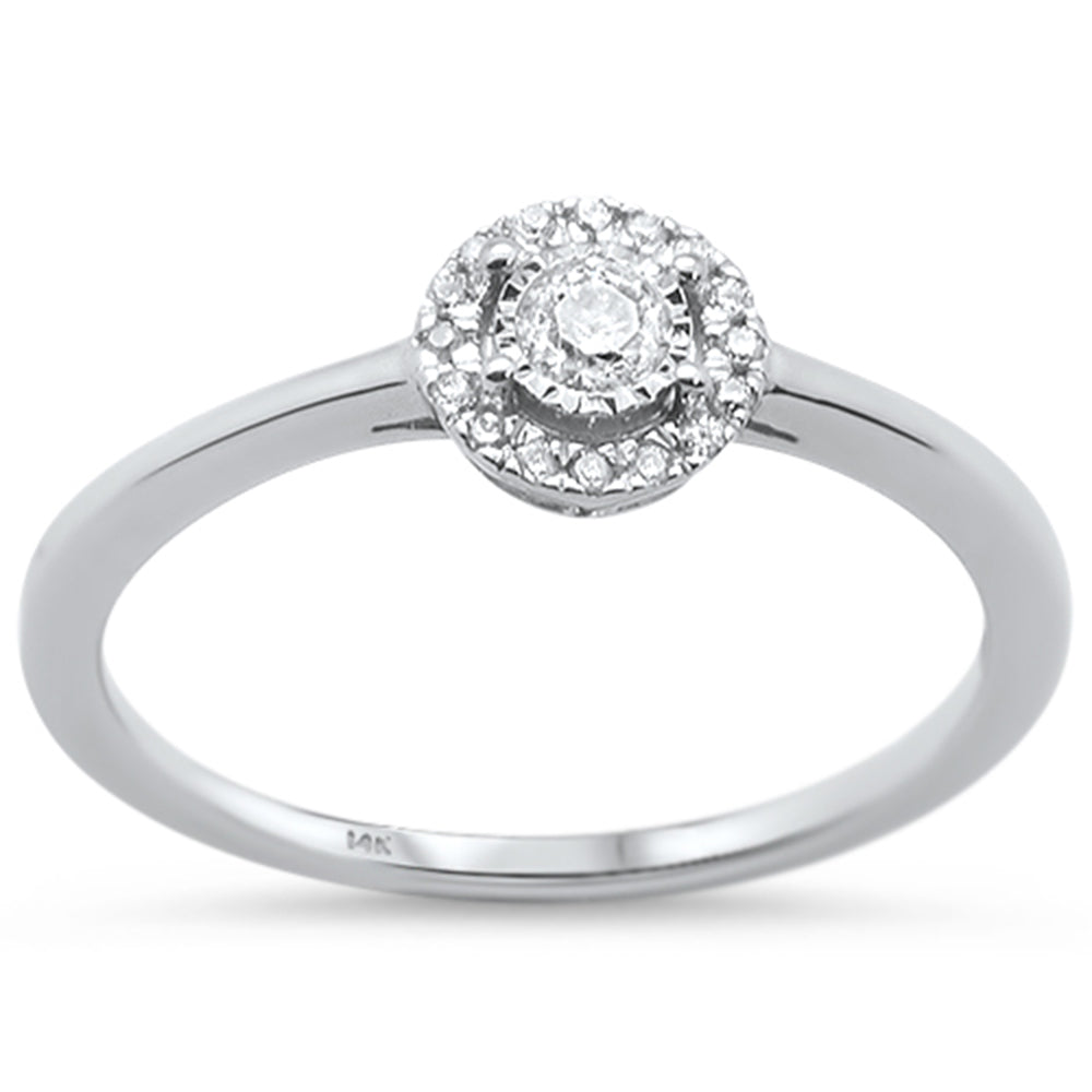 Muse Jewelry .16ct 14KT White Gold Round Diamond Miracle Illusion Engagement Ring Size 6.5