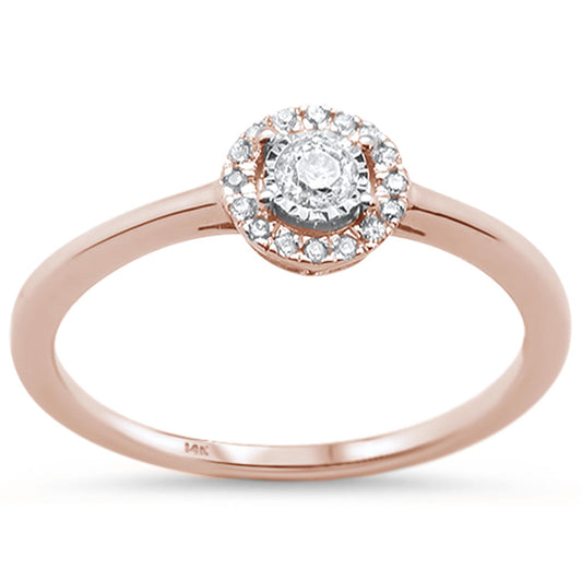 Muse Jewelry .16cts 14k Rose Gold Diamond Solitaire Engagement Promise Ring Size 6.5