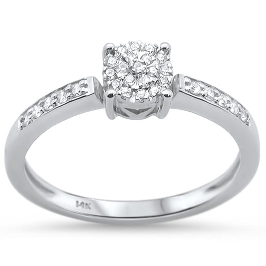 Muse Jewelry .15ct 14KT White Gold Round Diamond Solitaire Ring Size 6.5